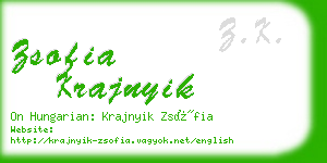 zsofia krajnyik business card